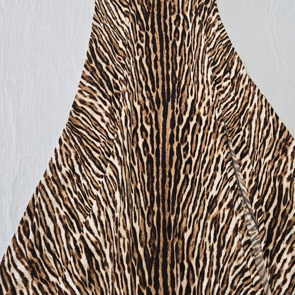Michael Kors Maxi Dress Womens size XS Chocolate Leopard Print Jersey Studded